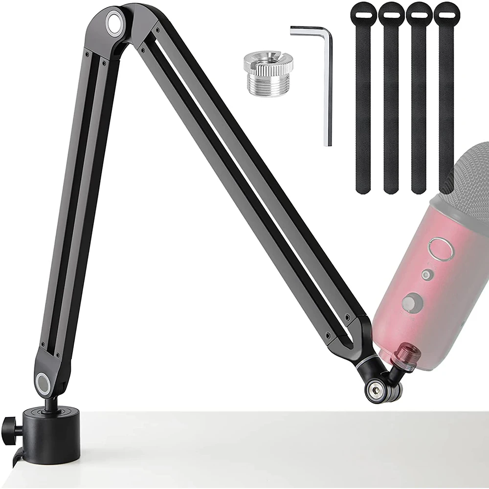 

Microphone Stand With Desk Mount Adjustable Boom Arm Mic Stand Suspension Scissor Mic Arm For HyperX QuadCast Blue Yeti Snowball