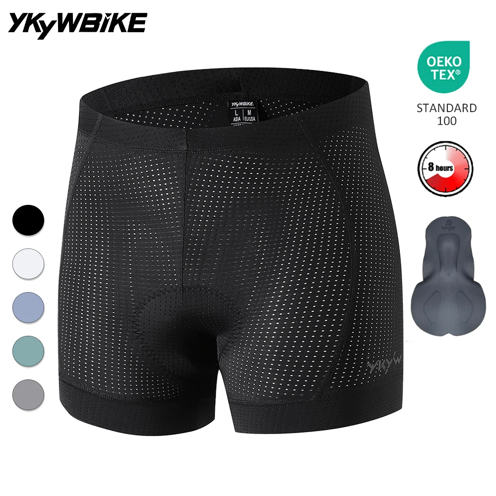 YKYWBIKE Ropa interior de ciclismo para hombre, malla transpirable, pantalones cortos suaves y cómodos con relleno de esponja 200kg/m³, para MTB y bicicleta de carretera