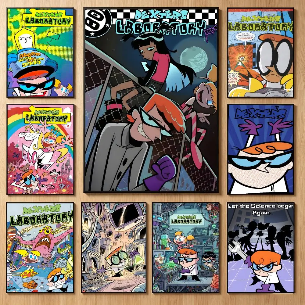 Comedic Animation D-Dexters Laboratory Poster Classic Self-Adhesive PP Wall Sticker for Living Room Bar Decor Gift