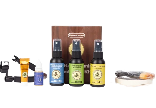 Imagen 2 del producto Kit todo en uno de limpieza de guitarra, diapasón, aceite de limón, limpiador de cuerdas, enrollador de cuerdas de guitarra para mantenimiento de limpieza de guitarra