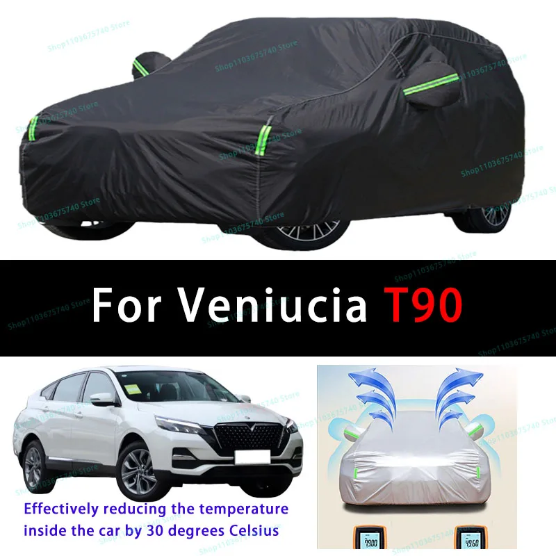 

For Veniucia T90 Summer Full Car Covers Outdoor Sun uv Protection Dust Cooling Protective Auto Protective Cover