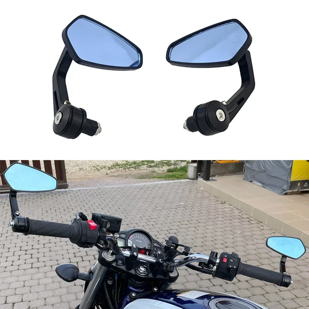 2Pcs Motorcycle Cruiser Chopper ATV Aluminum 7/8'' 22mm Bar End Side Rear View Mirror For BMW Ducati Aprilia Victory Accessories