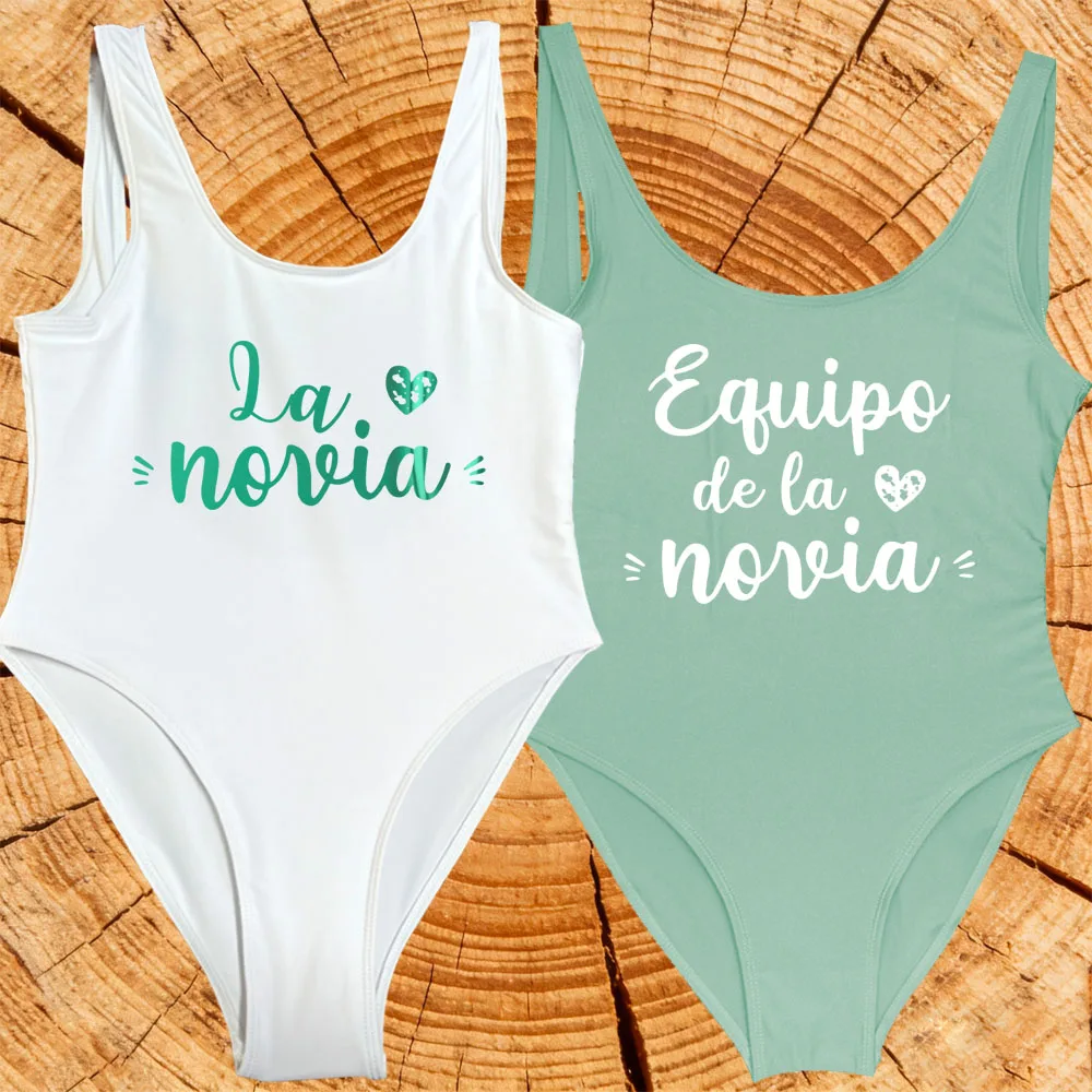 La Novia Latina Swimsuits Women Spanish Boda Espanol Wedding Bathing Suits Team Bride EVJF Bachelorette Hen Party Swimwear
