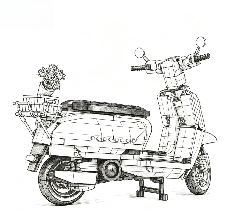 2026 NEW Technical Roman Holiday 125 Famous Motorcycle City MOTO Assembled Building Blocks Brick Model Toy For Gift Decor  Toys