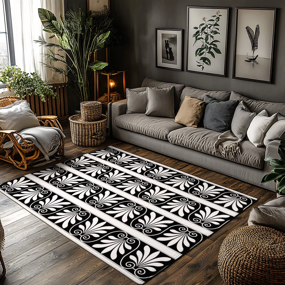 

Greek Key Pattern Carpet Washable Non Slip Floor Mat Entryway Rug Home Decor Living Room Runner Area Rugs Modern Design