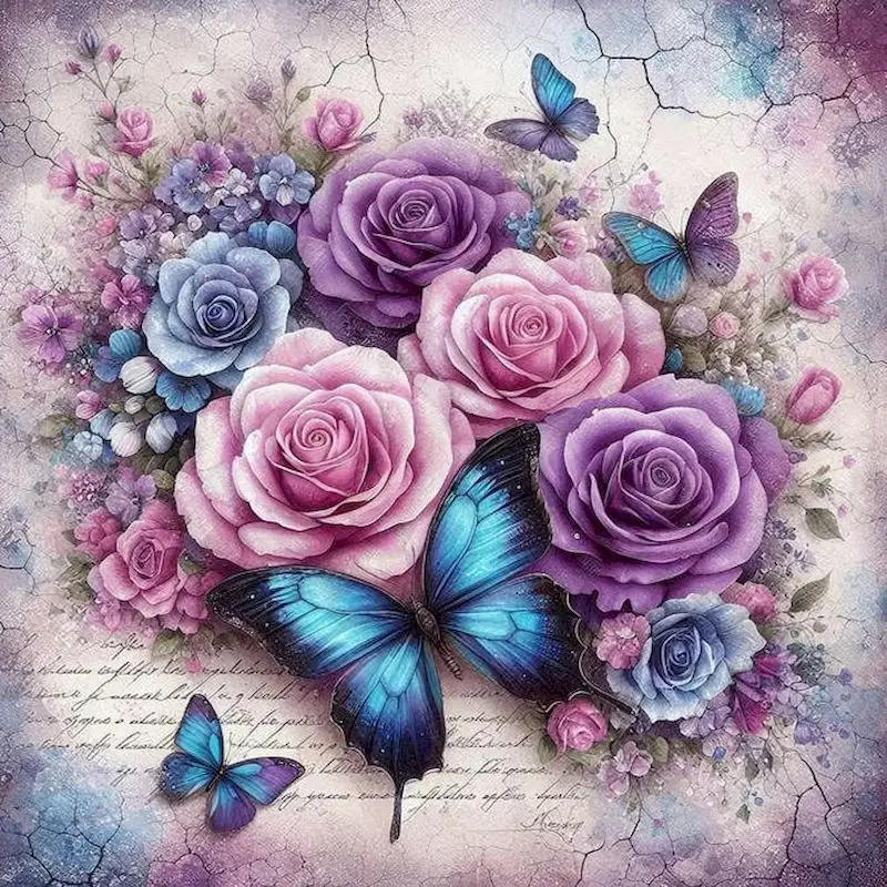 

GATYZTORY Butterfly Paint By Numbers Handpainted Canvas Painting Animal Paint for Painting Home Decor Gift Paint Kit for Beginne