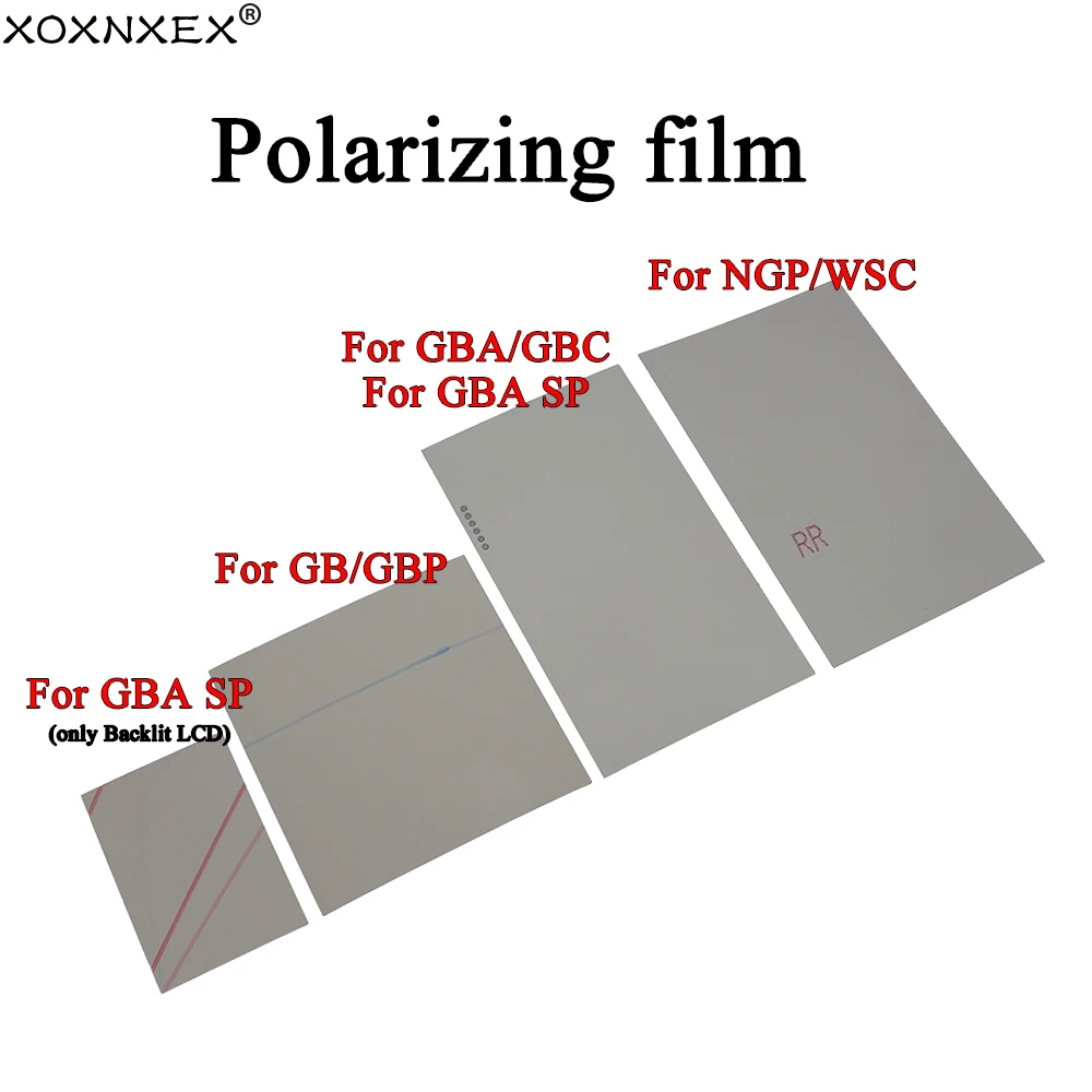 

XOXNXEX 80pcs For GB GBP Backlit Screen Modify Part Polarizing film For GBA GBC GBASP NGP WS