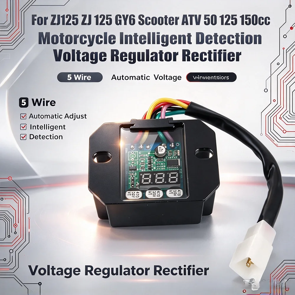Motorcycle Intelligent Detection Automatic Adjust Voltage 5 Wire Voltage Regulator Rectifier For ZJ125 ZJ 125 GY6 Scooter ATV 50