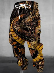 2025 new men's casual pants 3D American Patriot printed jogging pants 100% polyester light elastic rope with pocket sports pants