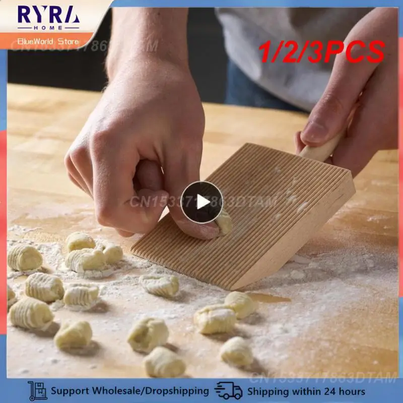 1/2/3PCS Wooden Garganelli Board Natural Wood Practical Pasta Gnocchi Macaroni Board Making Handmade Cooking Tools Kitchen