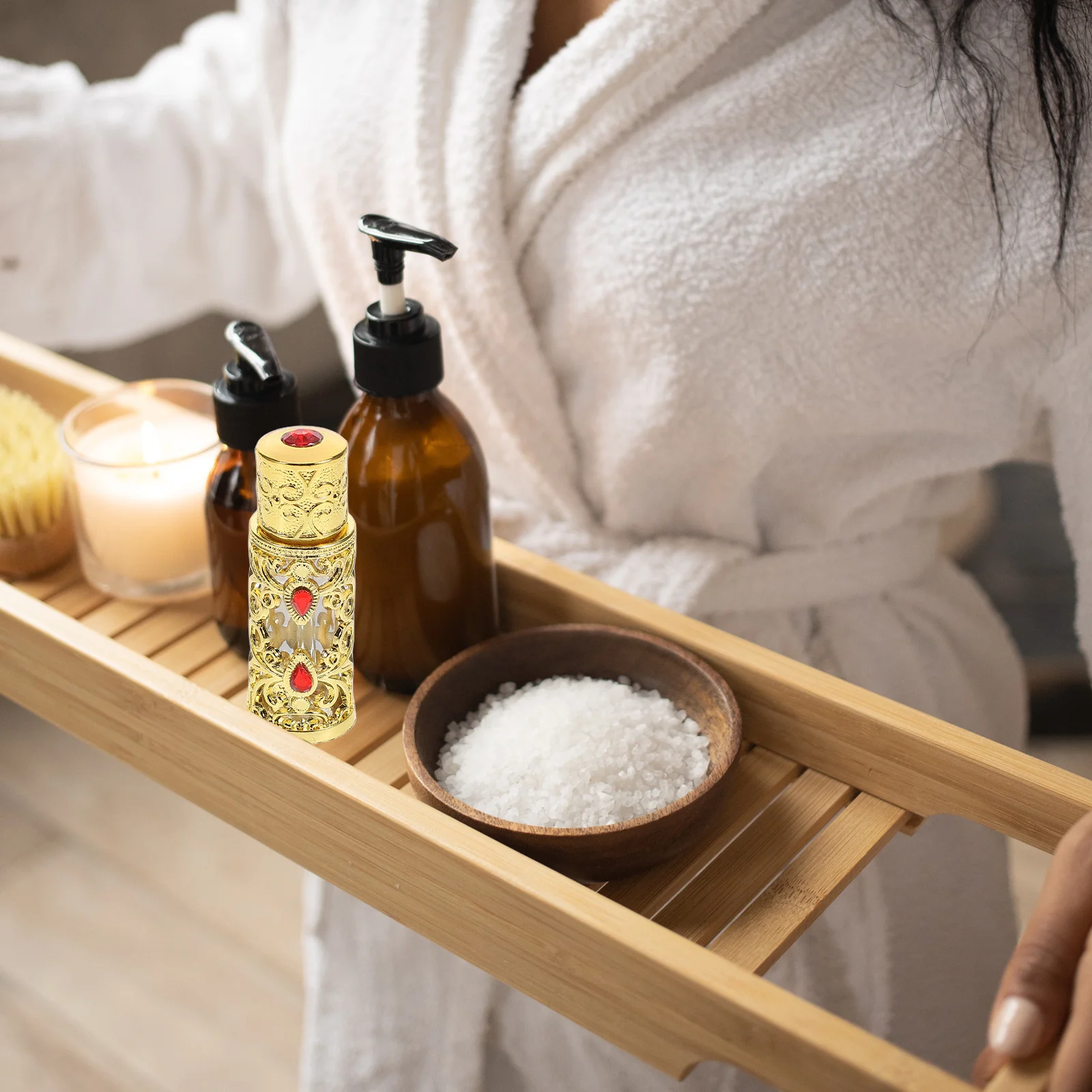 

3ml Bottle Refillable Glass Portable Lightweight Vintage Style Travel Essential Oil Container Fragrance Spray