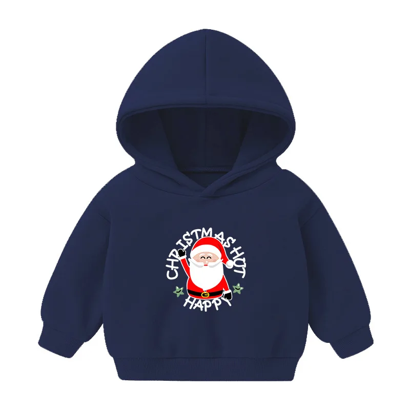

Autumn Winter Boys Santa Claus Hoodie Tops Children's Clothing Fashion Cartoon Long Sleeve Sweatshirt Toddlers Xmas Look Outfit