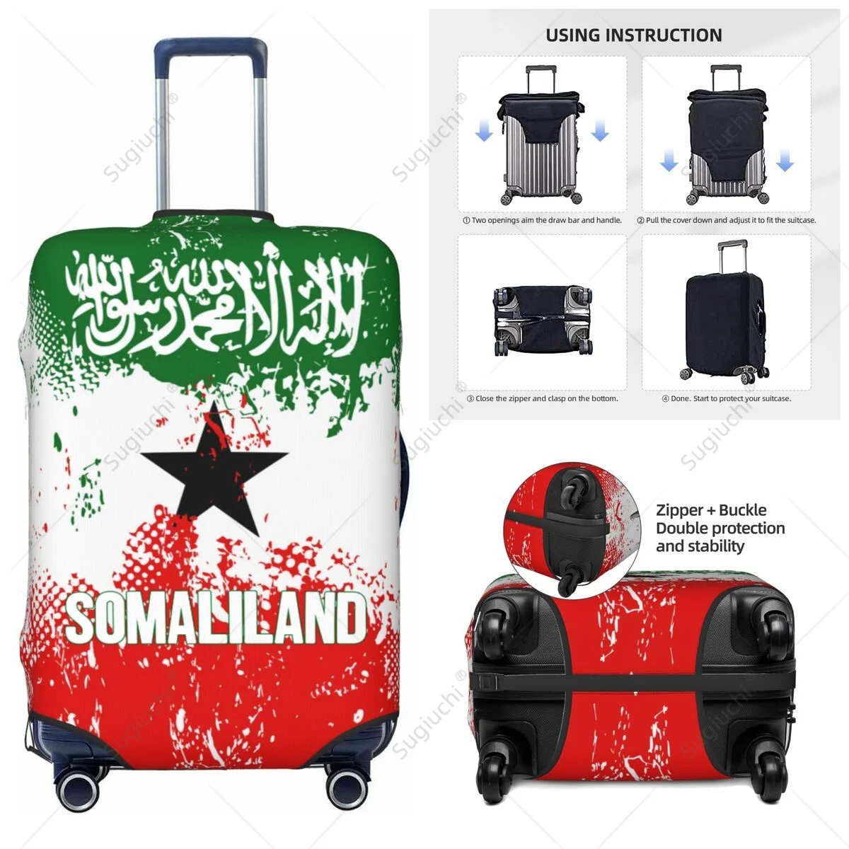 

Somaliland Flag Luggage Cover Suitcase Elastic Dust Case Travel Accessories Printed Baggage Case Protective