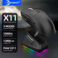 X11 PAW3311 Tri-Mode Wireless Mouse Bluetooth Mouse 12000 DPI Gaming Mouse RGB Touch Magnetic Charging Base BT/2.4G/Wired Mice
