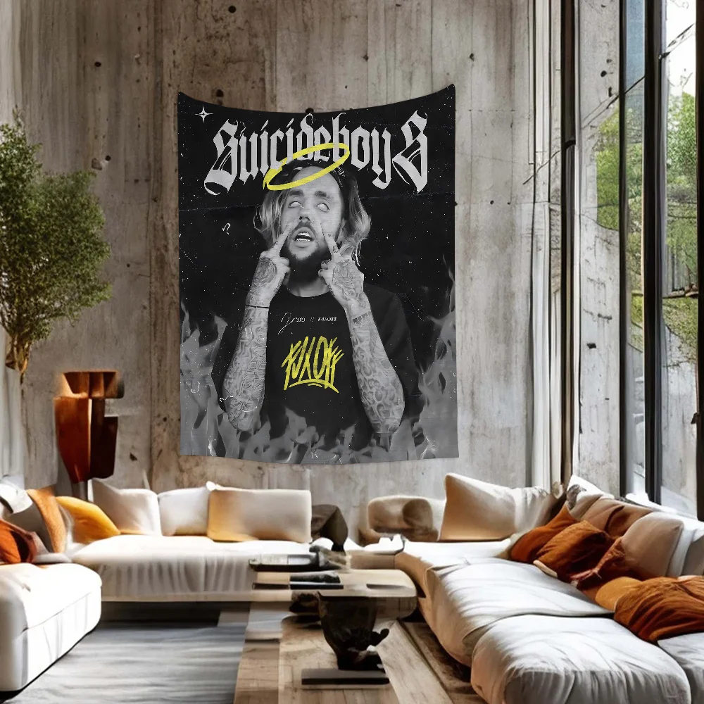 Zanger S-Suicideboy hangend Boheems tapijt Indiase Boeddha wanddecoratie hekserij Boheemse hippie goedkope hippie muurhangend