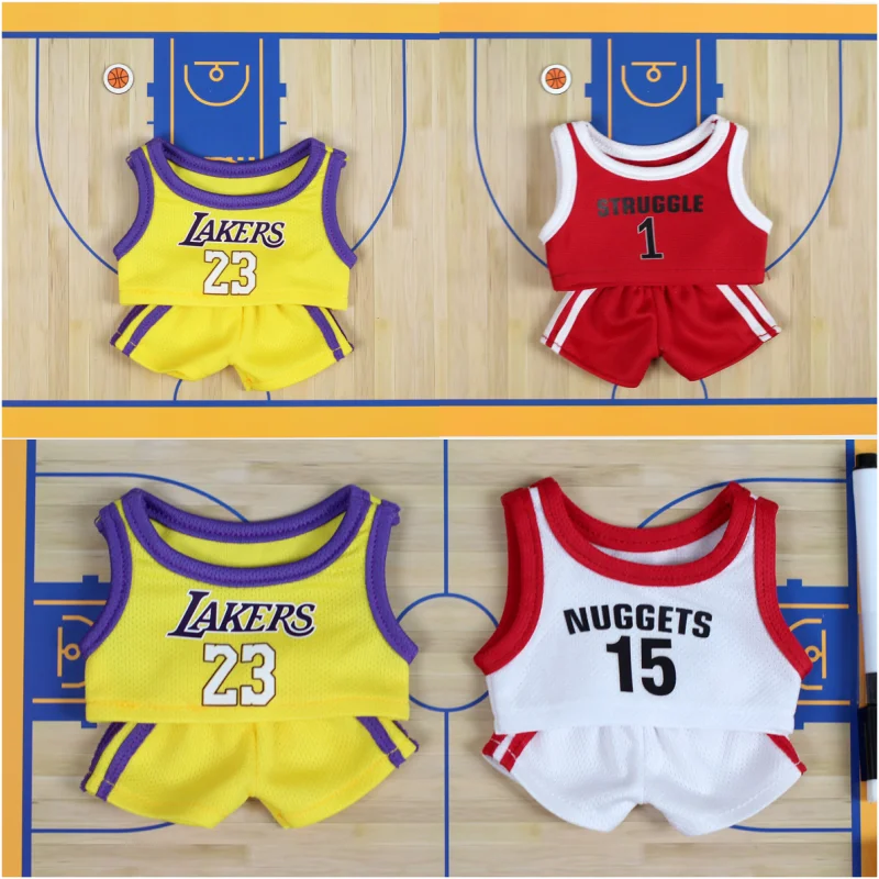 Hot Sale Only Selling Clothes 17cm First Second Generation Labubu Basketball Clothes Cute Doll Decoration Handmade Doll Clothes