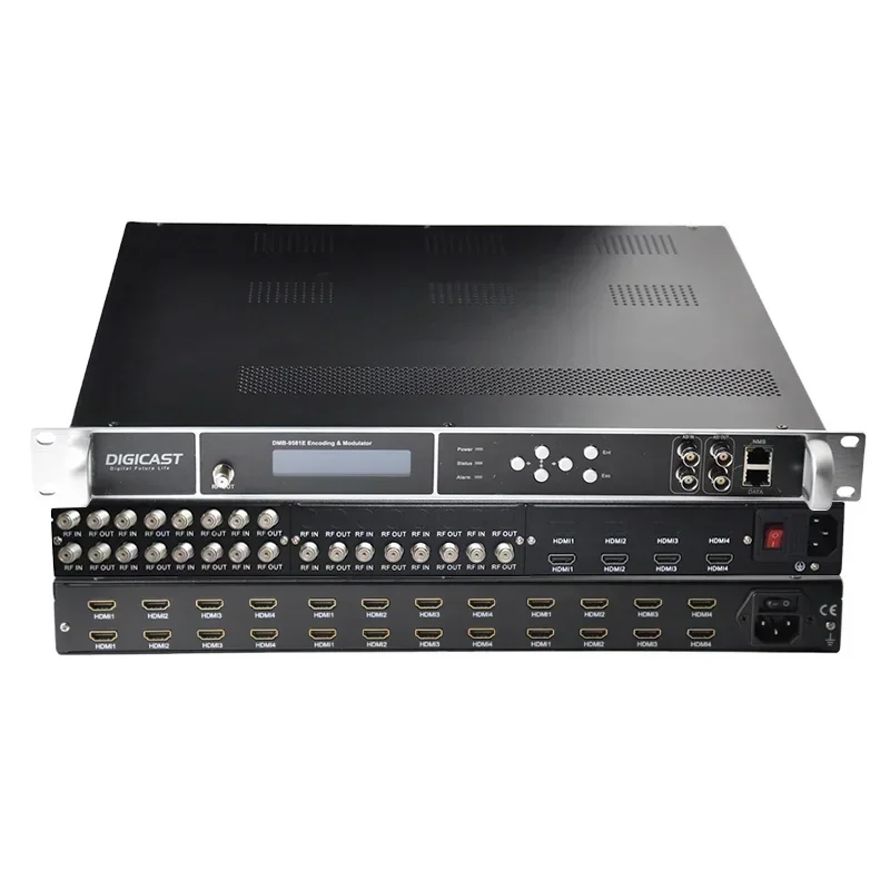 Digital TV Broadcast Video 1080P 24 H DMI to 4/8/16 RF DVB-T ISDB-T DVB-C HD Encoder Modulator