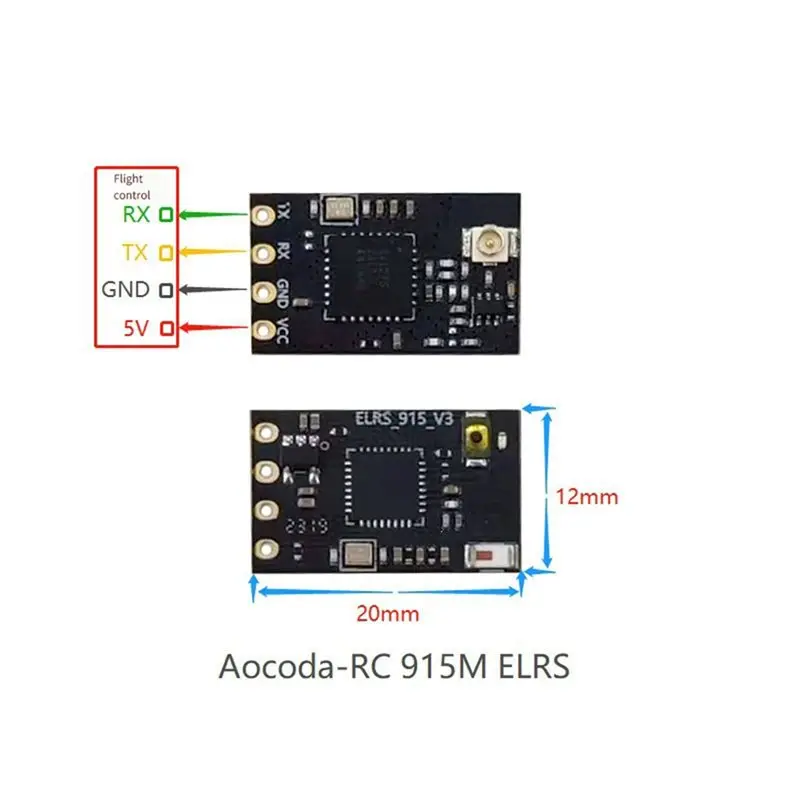 B27B 915MHZ Expresslrs Receiver CRSF Receiver Protocol 500Mw 20Dbm Antenna Connector For FPV Racing Drone