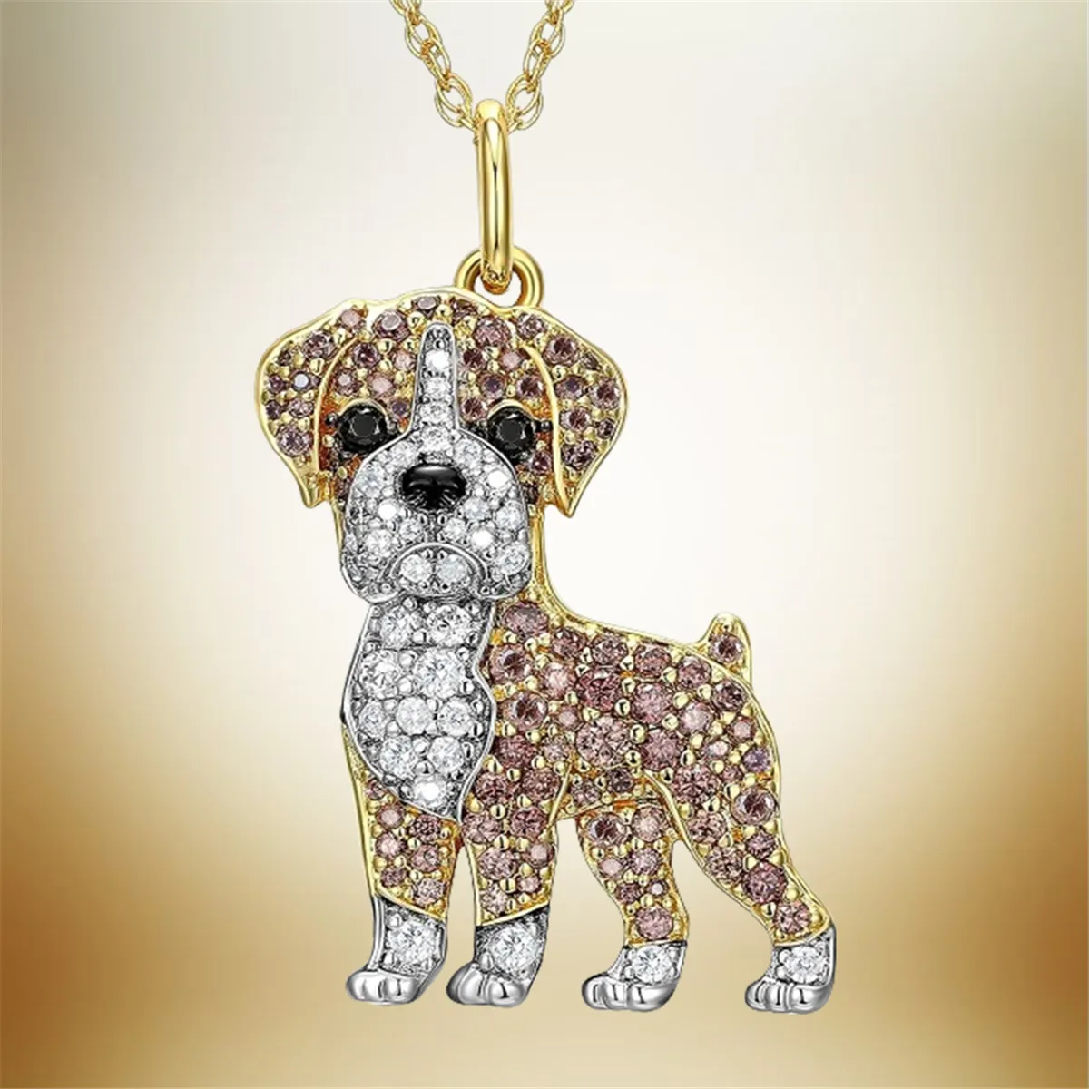 Exquisite and Cute Boxer Dog Pendant Necklace for Women Elegant Pet Puppy Jewelry Animal Accessories Dog Lovers Gifts