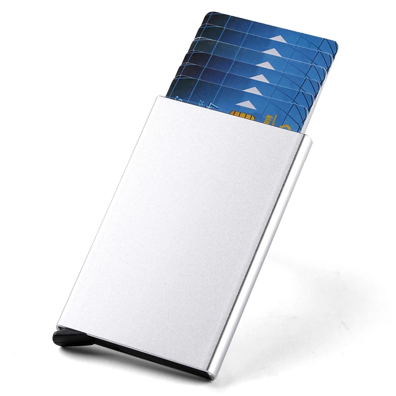 ID Credit Bankkaarthouder Portemonnee Luxe Merk Mannen Vrouwen Anti Rfid Blokkeren Beschermd Magic Slim Mini Kleine Geld Portefeuilles Case