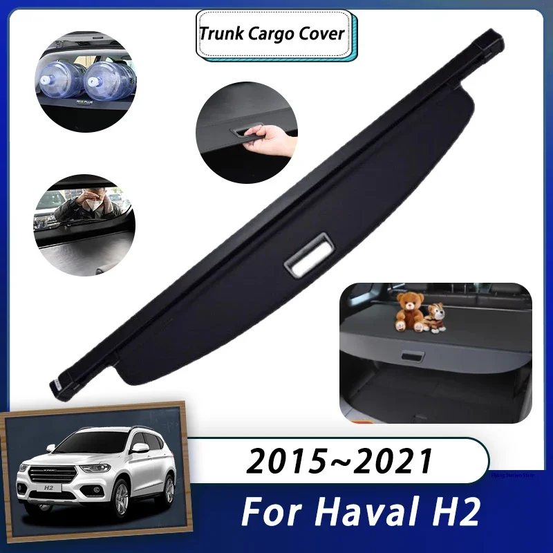 

Rear Cargo Cover For Haval H2 2015 2016 2017 2018 2019 2020 2021 Car Trunk Luggage Curtain Organizer Retractable Accessories