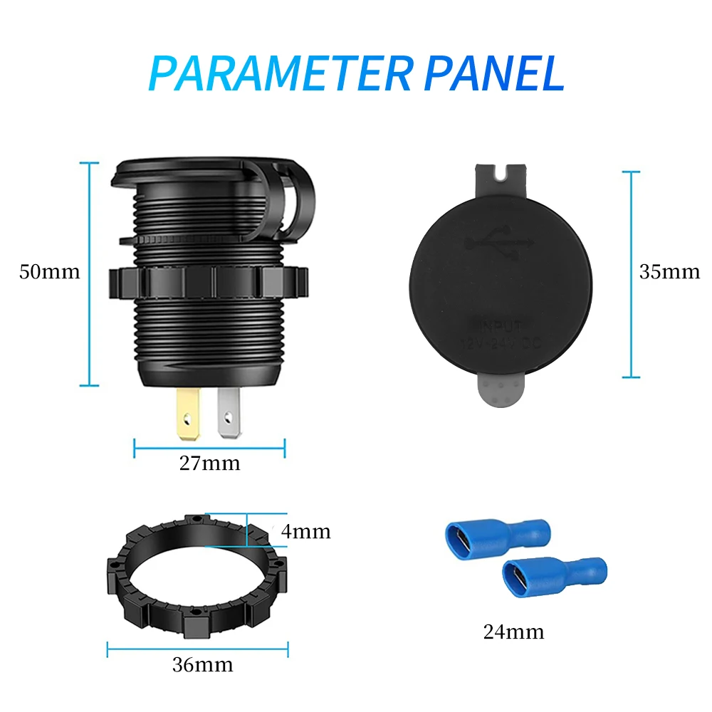 68W 4,2A 12V Dual-USB-Autoladegerät mit Wasserdichtem Panel-Netzadapter für Fahrzeuge, Boote, LKWs und Motorräder – Detail 3