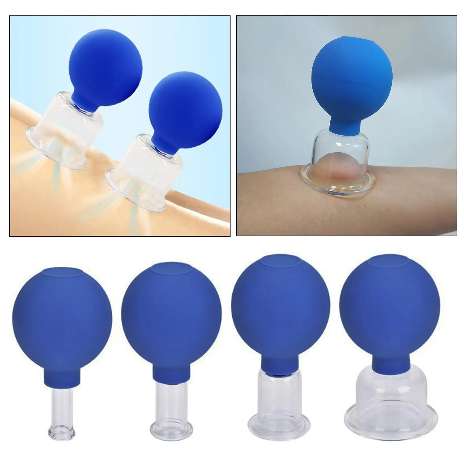 Cupping Sets - Glass Facial Vacuum Suction Massage Cups for lift, and Body Cup