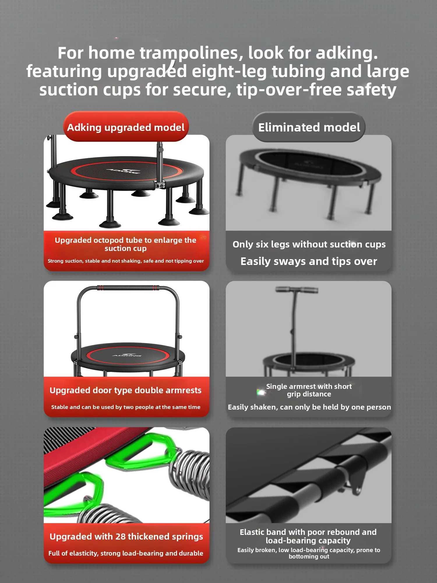 Trampoline, Household Children's Indoor Small Baby Rubbing Bed Bed, Family Bouncing Bed Folding Adult and Child Jumping Bed
