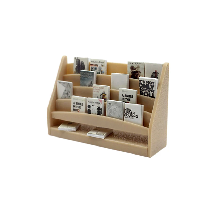 1:12 Dollhouse Mini Book Shelf Books Model Toys Dollhouse Display Stand Storage Rack Dollhouse Study Room Furniture Decoration