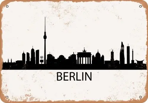 Metal Sign - Berlin Skyline - Vintage Look