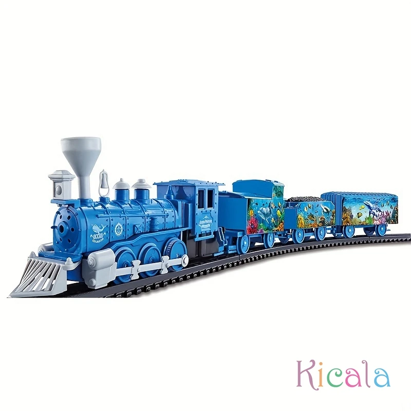 

Good Quality 1 Set Sightseeing Train Toys Simulation Ocean Series Diy Assembled Rail Train Playing Set Interactive Toy