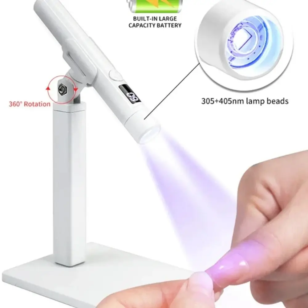 Oplaadbare nagel UV LED-lamp met nageldrogerstandaard LCD-scherm Nagels Art Light Handheld verwijderbare gelnagel UV-licht Desktop