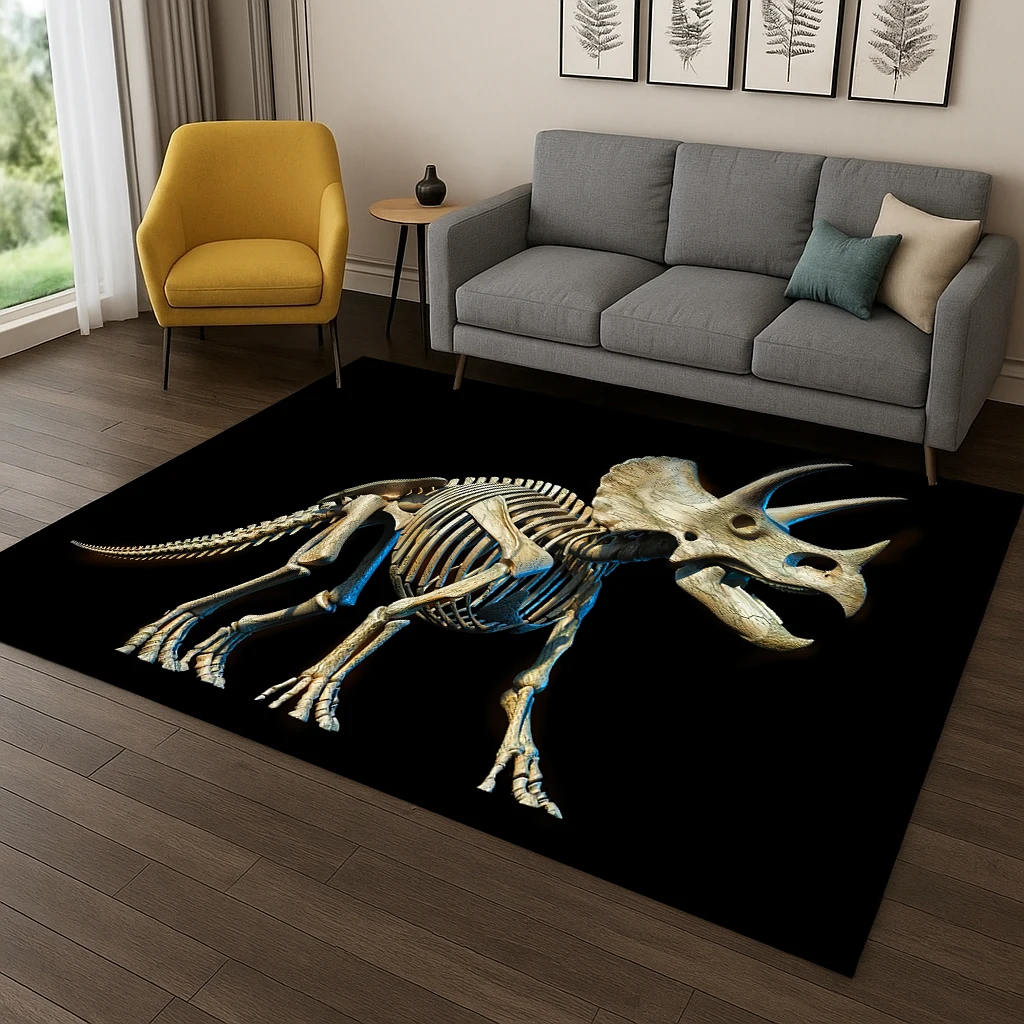 

Dinosaur Fossil Cartoon Carpet Rug Non-Slip Floor Mat for Bedroom Living Room Kitchen Kids Play Area Decor