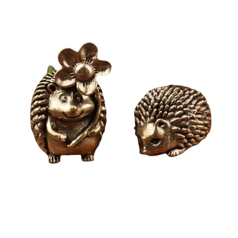 Miniatur-Igel-Ornament aus Messing, Metall-Tierstatue, antikes Teetier für die Dekoration von Zuhause, Büro oder Schreibtisch, Geschenk. – Detail 7