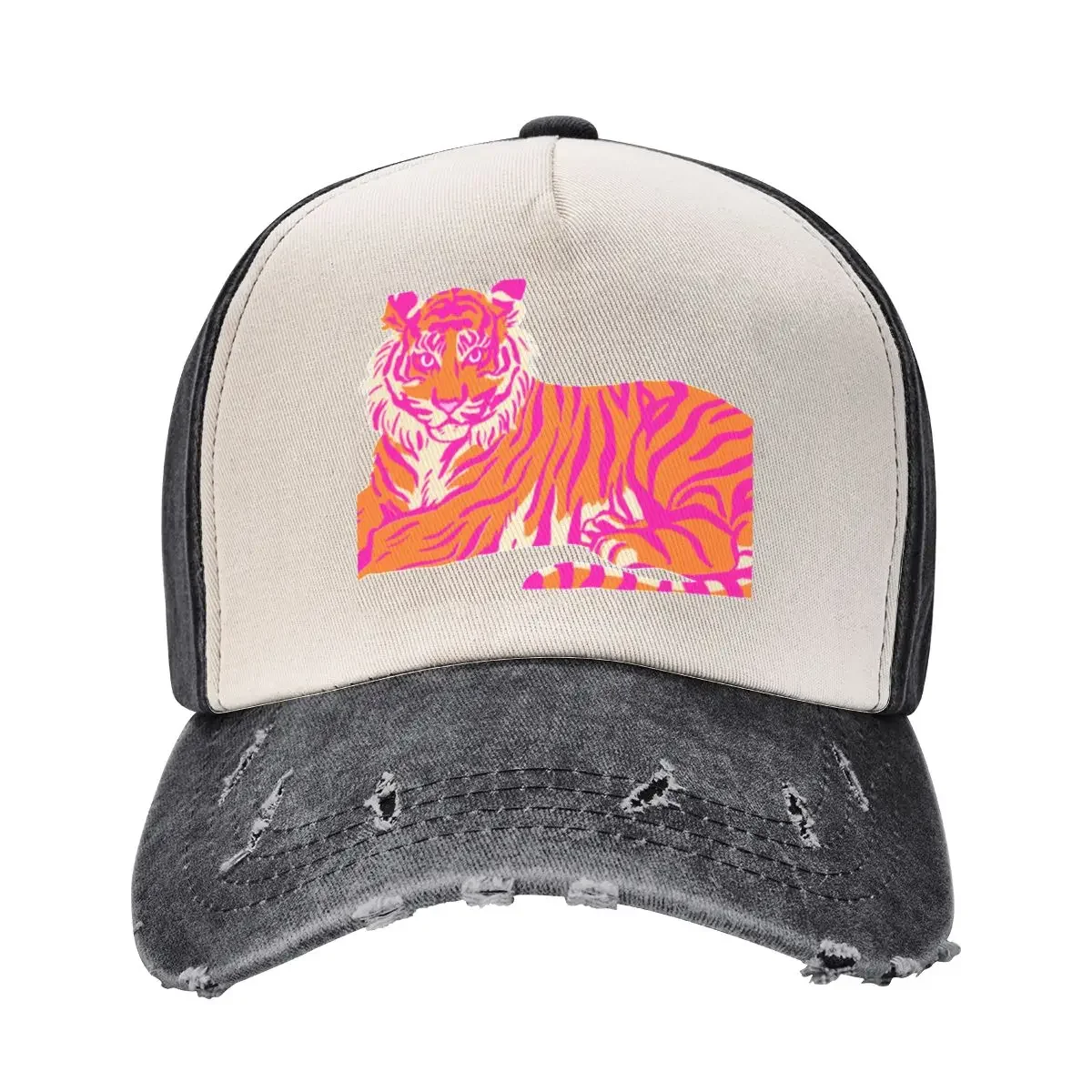 

Pink and Orange Tiger Baseball Cap Trucker Hat dad hat Hat Baseball Cap Visor Men Golf Wear Women's