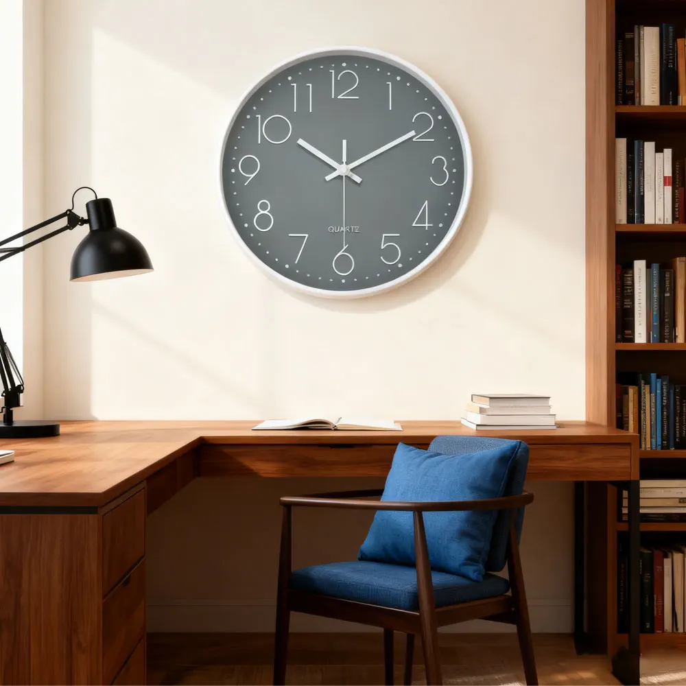 Minimalist Quartz Wall Clock Cubic Digital Clock Modern Style Silent No Ticking Living Room Bedroom Office Clock 8/10/12 Inch