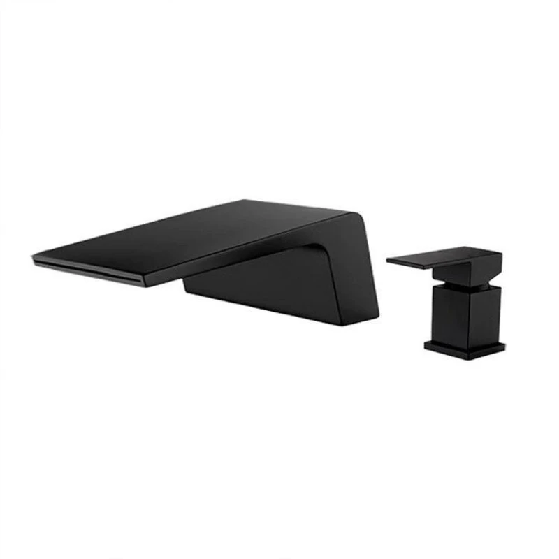 Large flow bathtub faucet Two-hole waterfall faucet Split hot and cold bathtub three-piece set