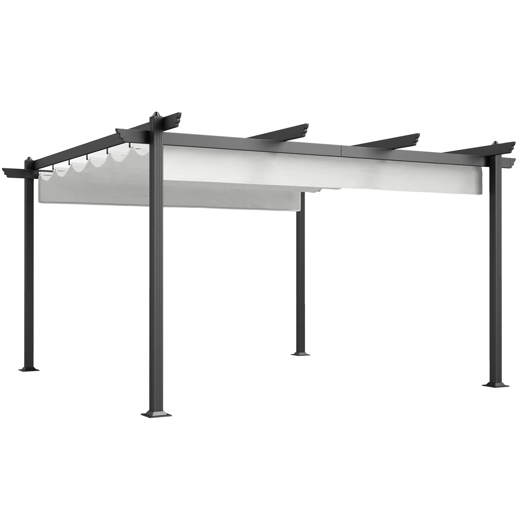 

For Outsunny 13' x 13' Aluminum Retractable Pergola Canopy, Outdoor Pergola for Garden, Patio, Backyard, Deck, White