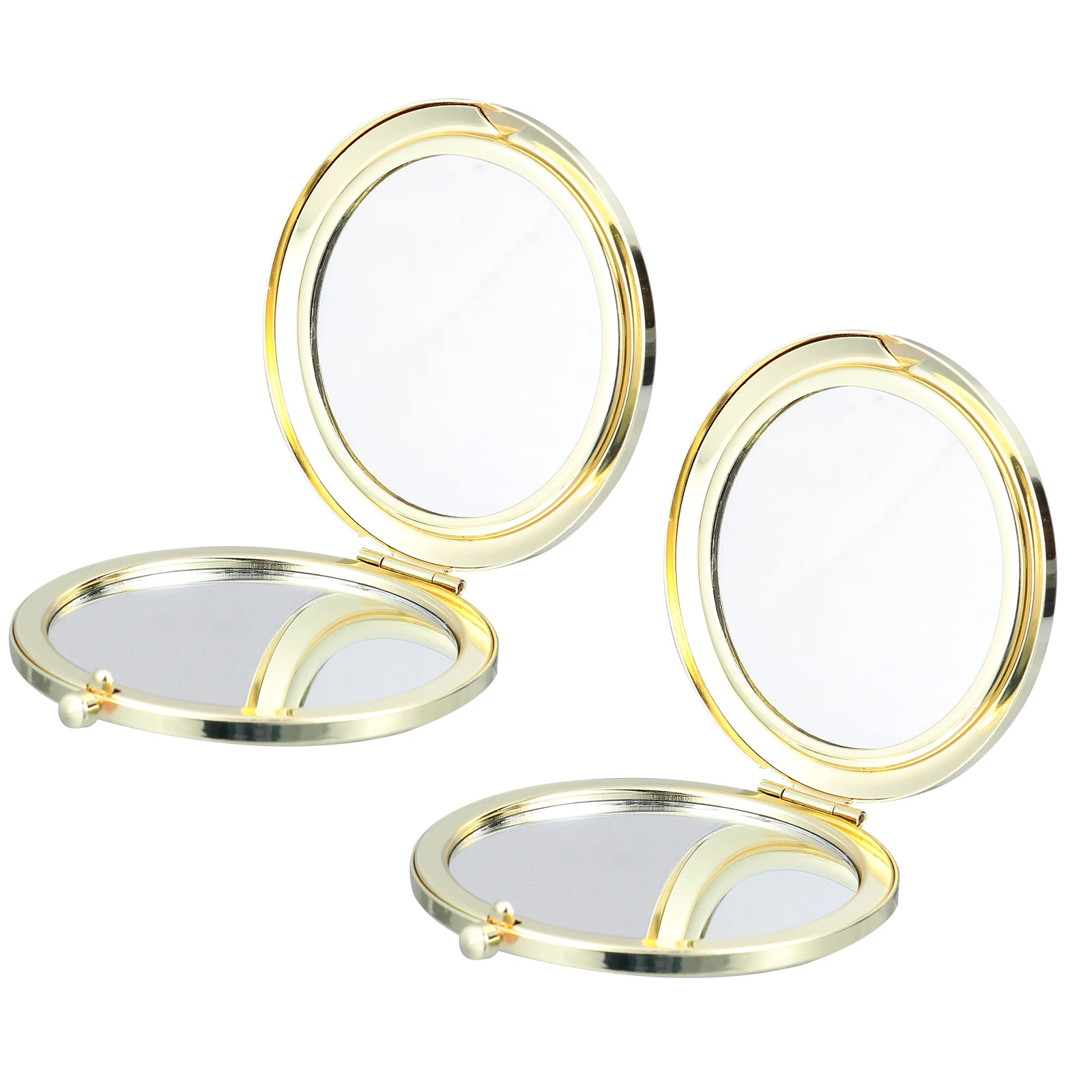2 szt. Kompaktowe lusterko do makijażu składane dwustronne z powierzchnią o wysokiej rozdzielczości, przenośne lusterko dla kobiet w podróży