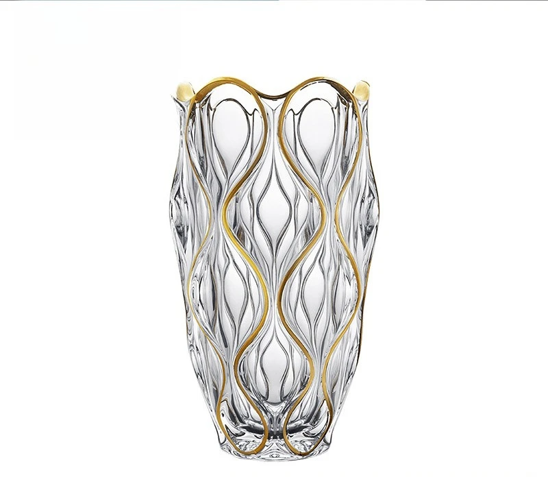 

Crystal glass ocean vase handpainted light luxury living room Nordic decorative ornament