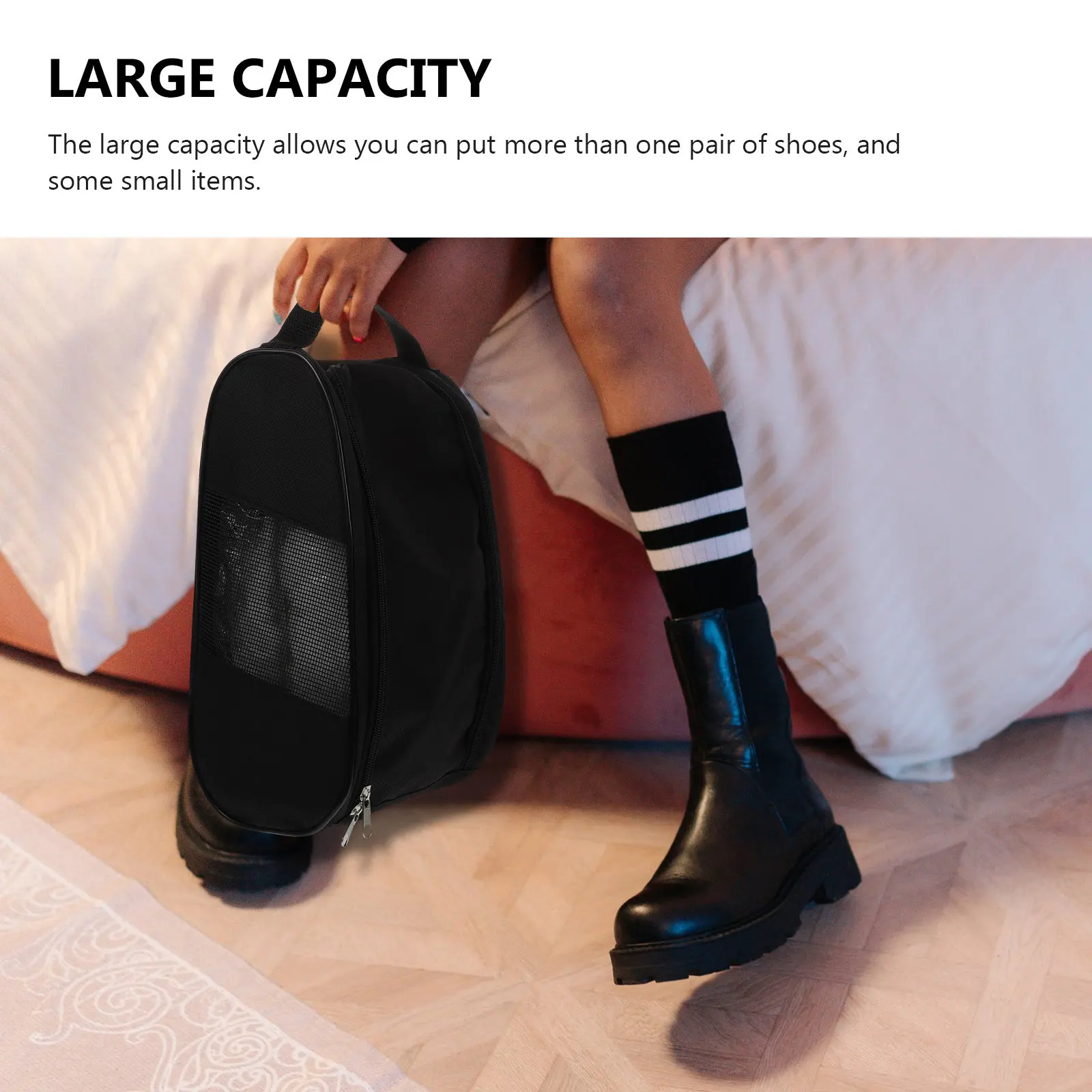 

Сумка для хранения обуви из оксфордской ткани, 1 шт., большая вместимость, портативный органайзер для путешествий, на молнии, для спортзала, легкая, для спортивной обуви