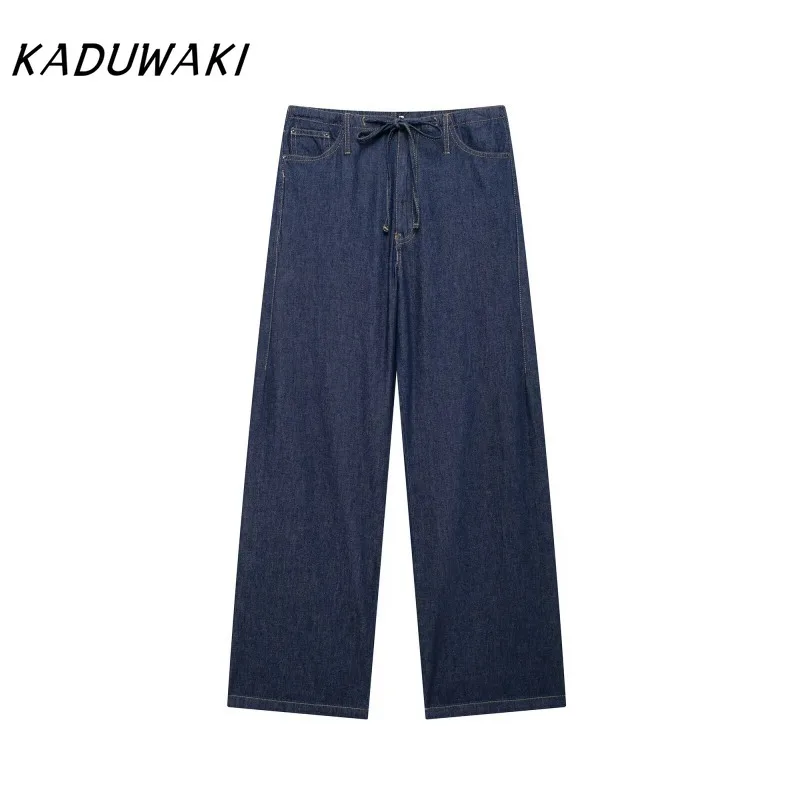 

KADUWAK Модные джинсовые галстуки в стиле ретро, прямые капри, осенние простые классические свободные джинсы со средней талией, женские брюки (196 variاتidade mounهál nkeál