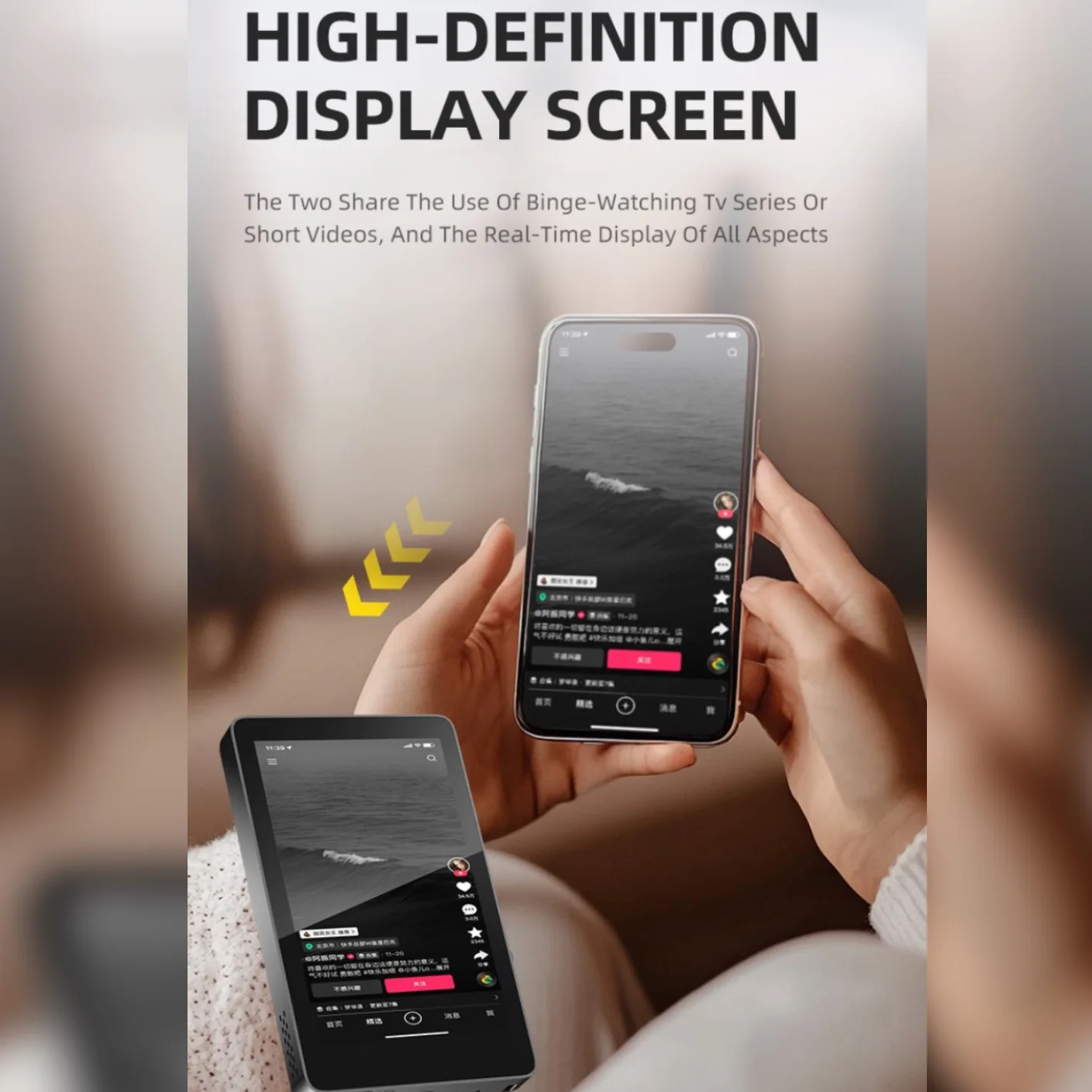 Selfie Monitor Wireless Magnetic Adsorption Screen Care for Baby Phone Rear Camera Photograph Vlog Live Stream Video Recording