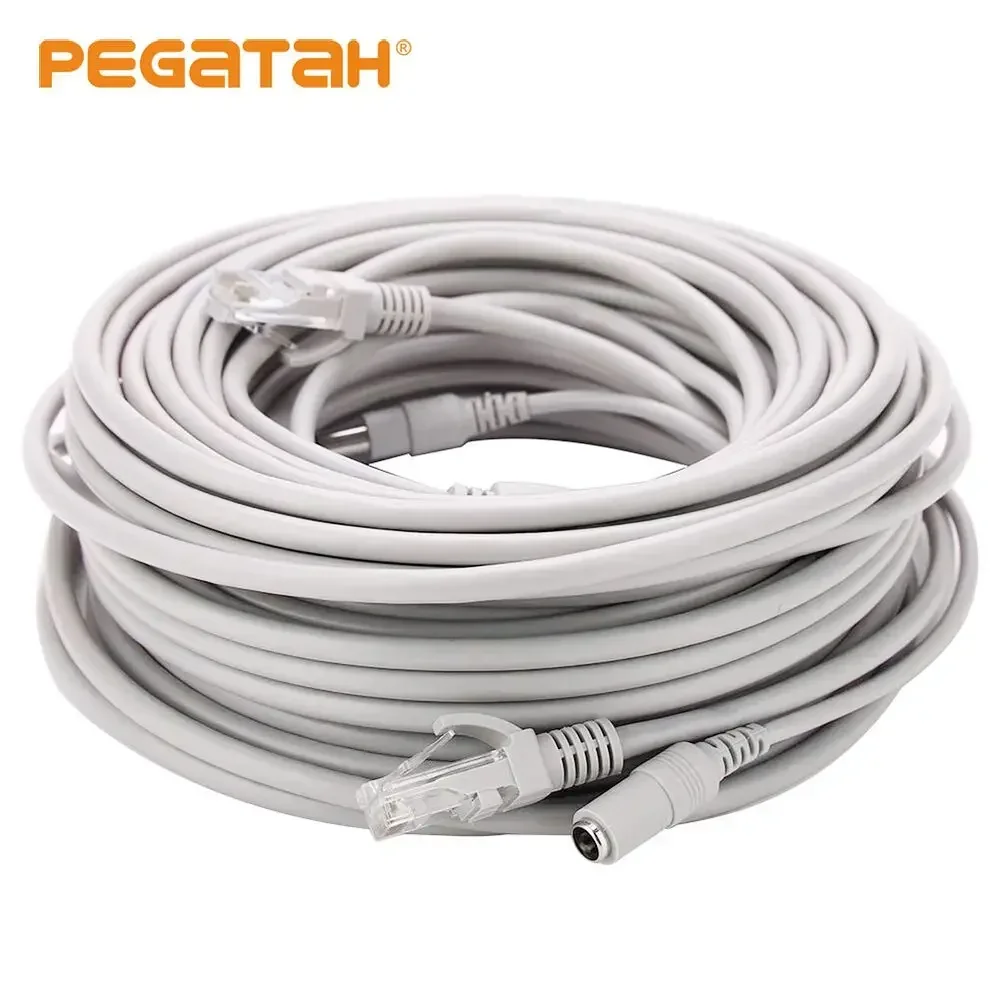 CCTV Cable RJ45 for video surveillance cable camera Ethernet Network DC Power 2 in 1 Network Extension Lan 5/10/20/30m IP Camera