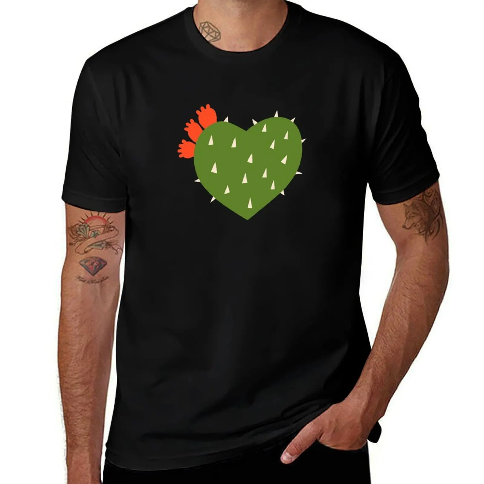 PRICKLY HEART T-Shirt Soft Casual Short Sleeve Cotton Tee T-Shirt