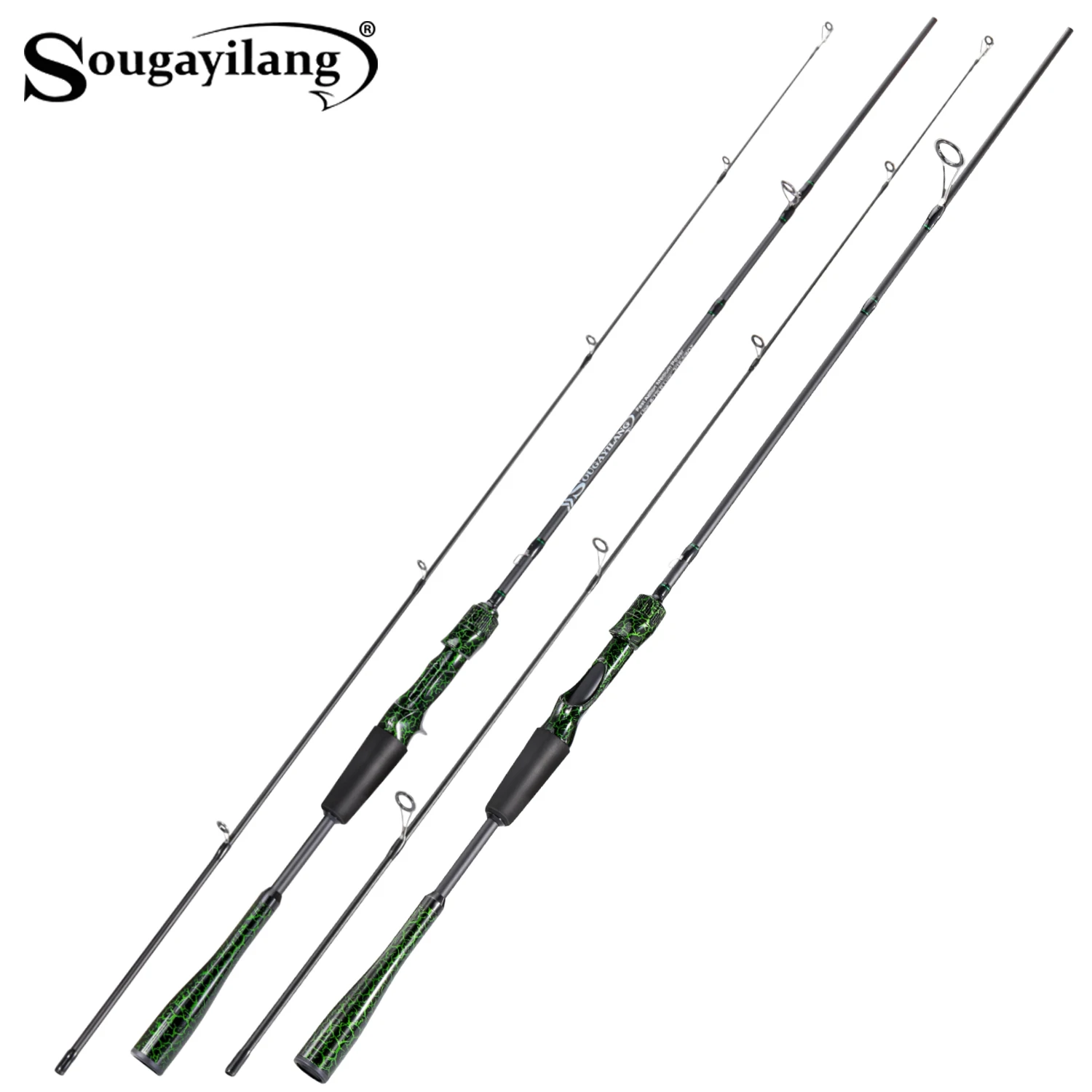 

Sougayilang 2 Sections 1.8-2.1m Casting/Spinning Fishing Rod Carbon Material Comfortable Non Slip Handle Durable and Lightweight