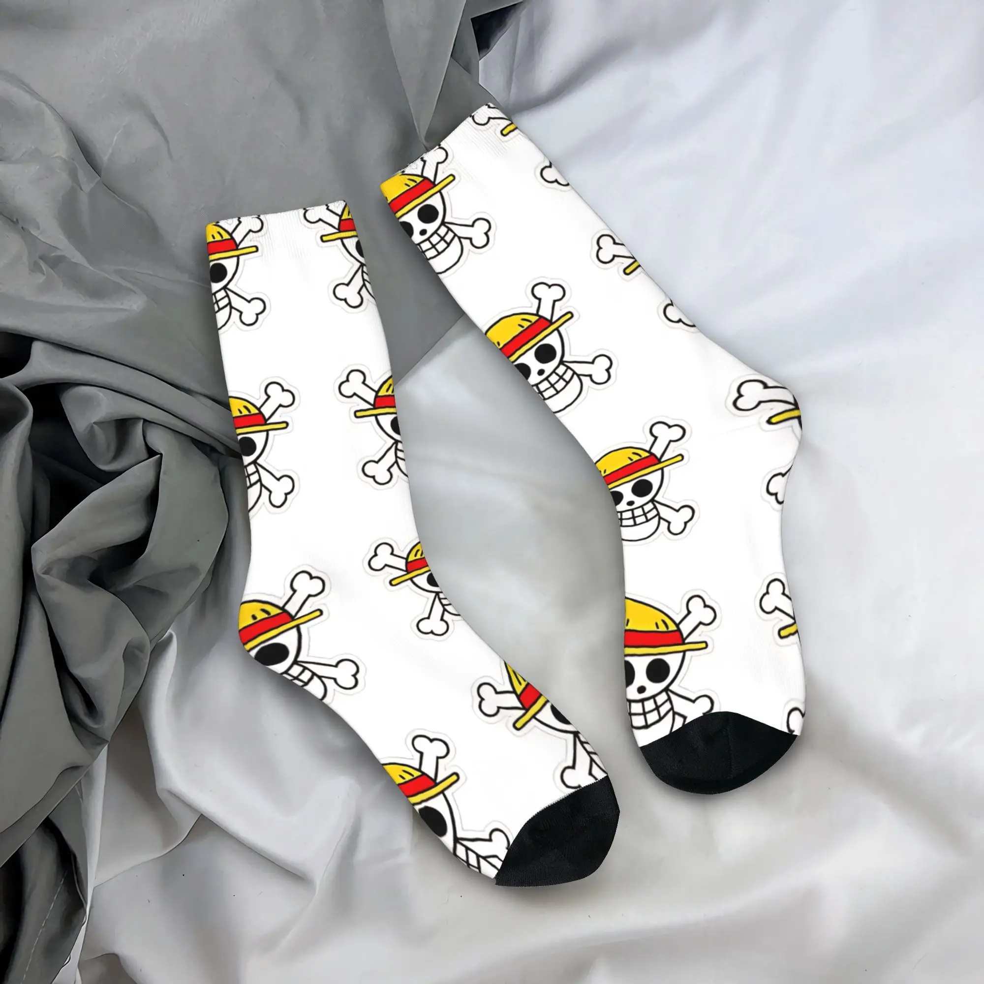 Straw Hat Pirates Logo Ones  Socks Pices  Fashion Stockings Men Quality Running Sports Socks Winter Printed Anti Skid Socks