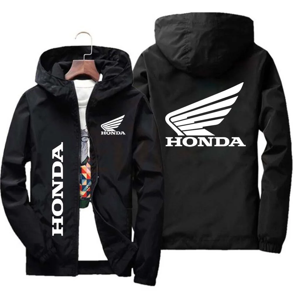 2025 nova equipe de corrida honda primavera e outono com capuz zíper jaqueta masculina à prova dwindproof água blusão casual moda ao ar livre roupas e