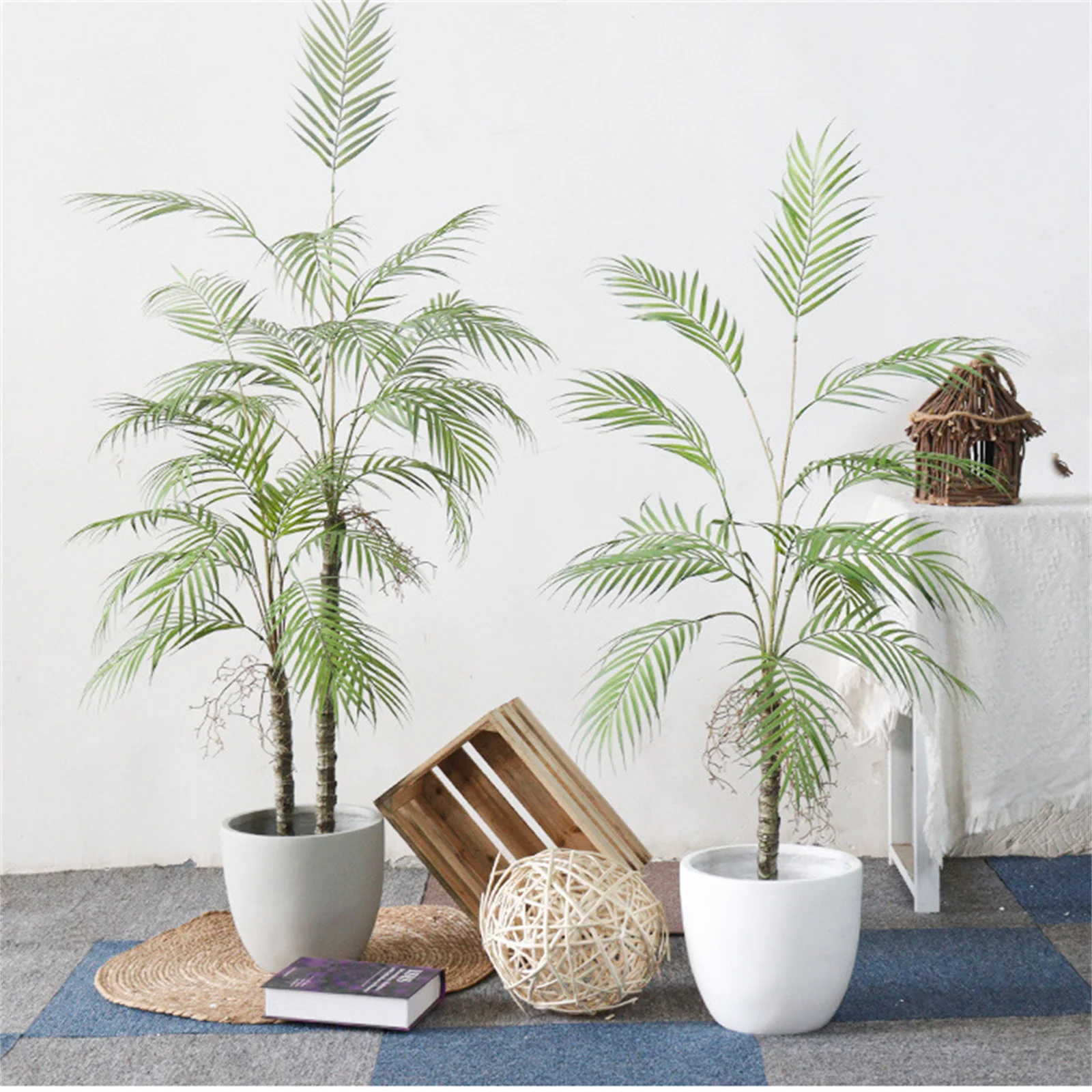 Artificial Palm Tree, 120cm/150cm Tall Decorative Fake Palm Tree In Pot, Large Fake Palm Tree, Home Indoor Outdoor Corner Decor