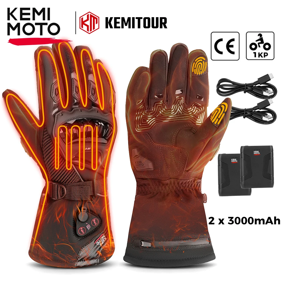 KEMIMOTO Motorrad-Heizhandschuhe Winter Moto-Heizhandschuhe Warme Wasserdichte Wiederaufladbare Heizhandschuhe für Schneemobile – Detail 25